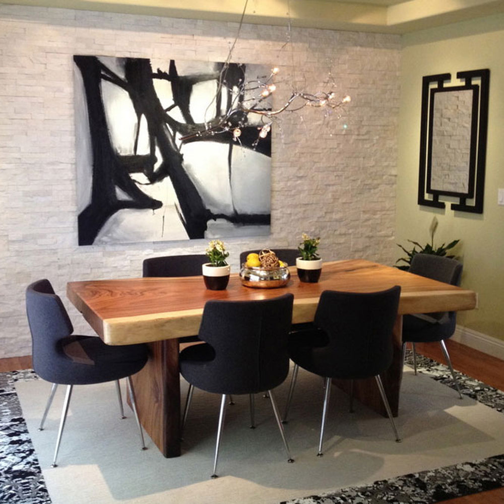 Patara Metal Dining Chair by SohoConcept, showing metal dining chairs with table in live shot.