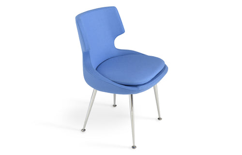 Patara Metal Dining Chair by SohoConcept - Camira Blazer Sky Blue Wool.