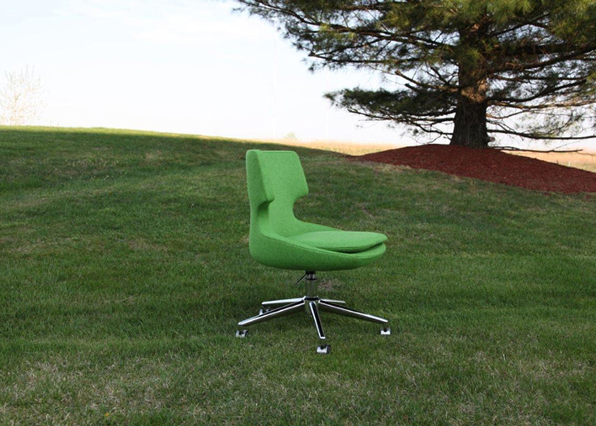 Patara Office Chair by sohoConcept, shown in pistachio camira wool.
