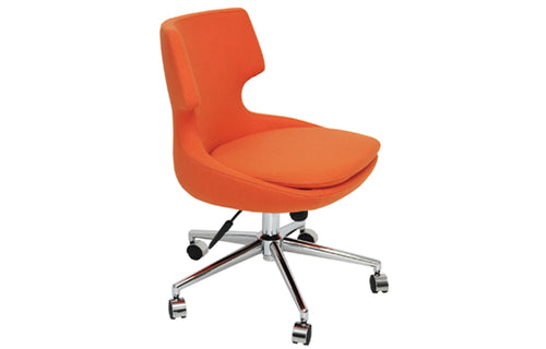 Patara Office Chair by SohoConcept - Chrome Plated Steel, Camira Blazer Orange Wool