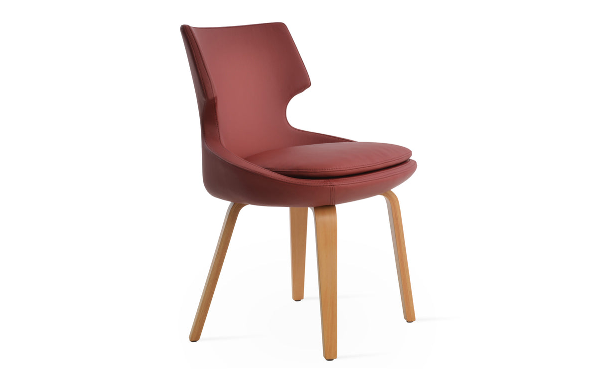 Patara Plywood Dining Chair by SohoConcept - Natural Ash Wood, Dark Red PPM.