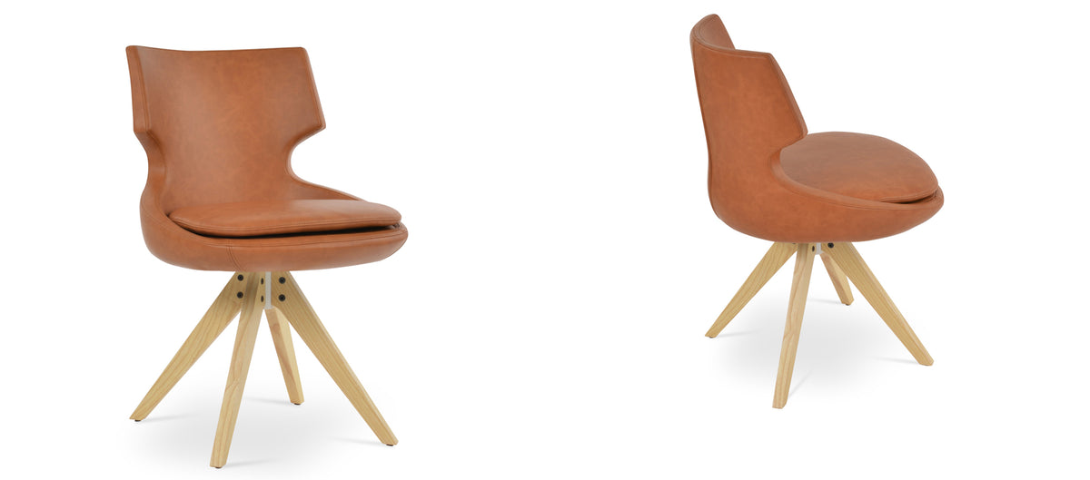 Patara Pyramid Swivel Chair by SohoConcept, showing two pyramid swivel chairs together.