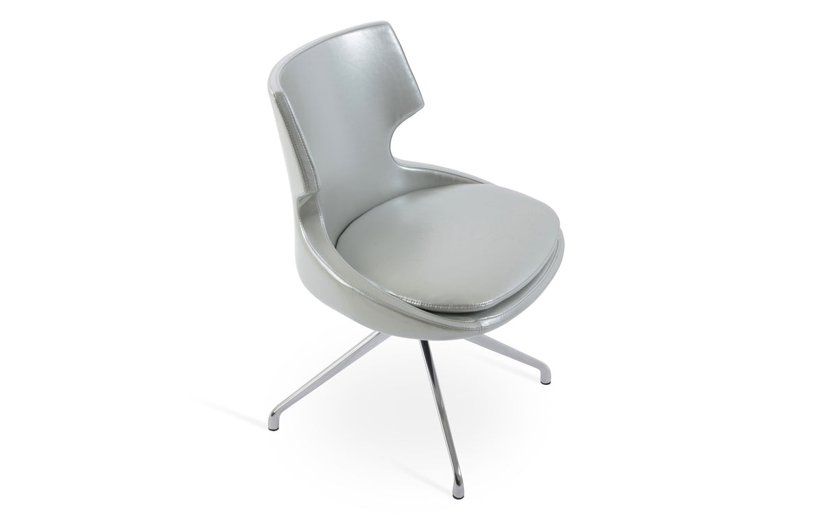 Patara Spider Chair by SohoConcept - Polished Aluminum, Silver PPM.