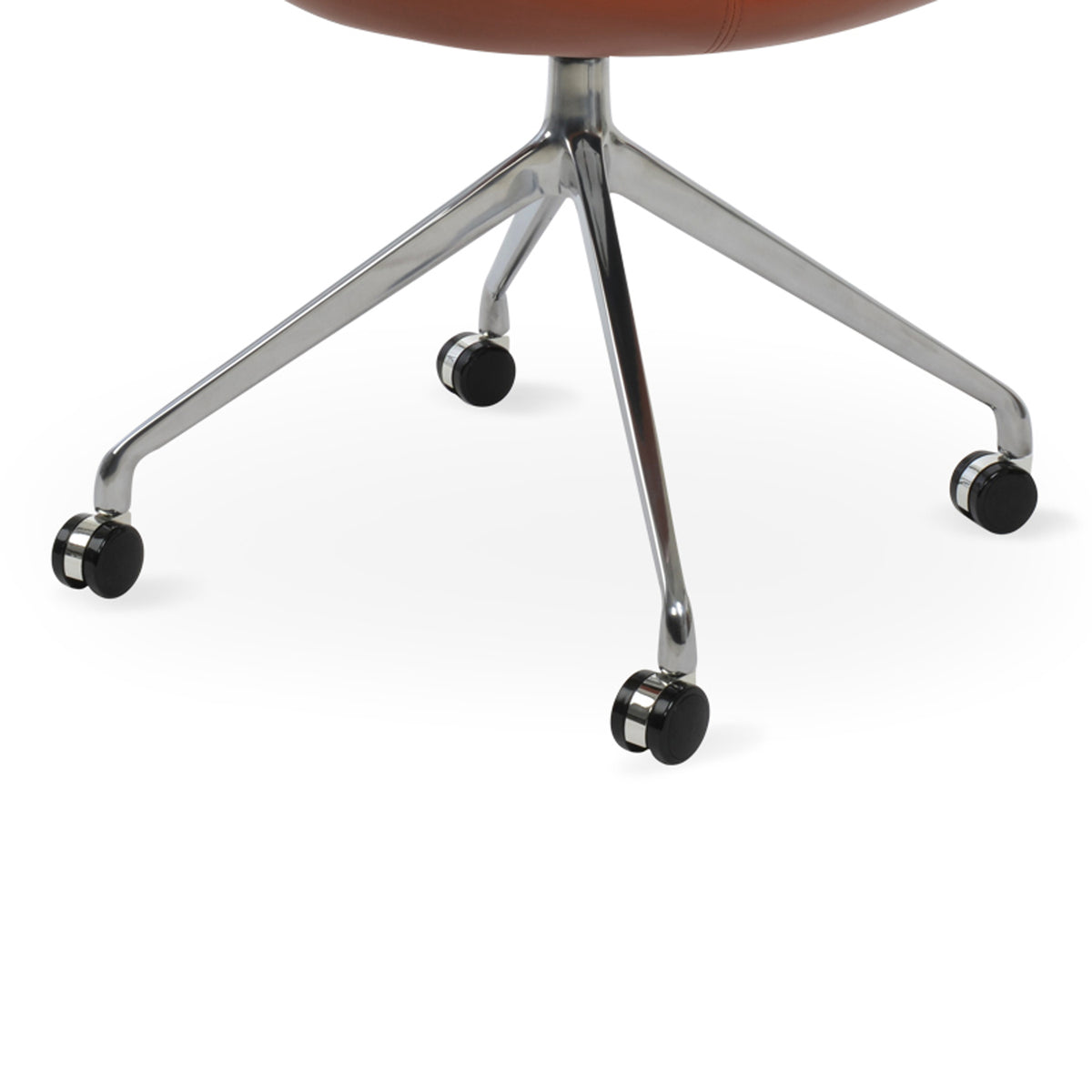 Patara Spider Chair with Caster by SohoConcept, showing closeup view of spider chair with caster.