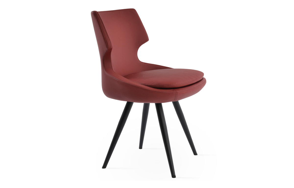 Patara Star Chair by SohoConcept - Black Powder Steel, Dark Red PPM.