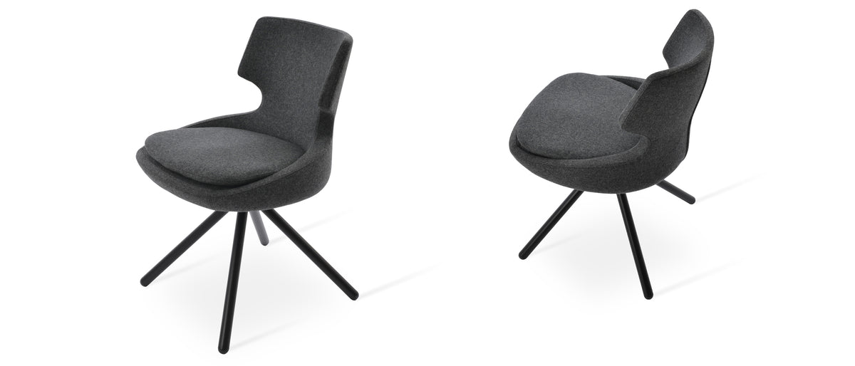 Patara Stick Swivel Dining Chair by SohoConcept, showing two stick swivel dining chairs together.