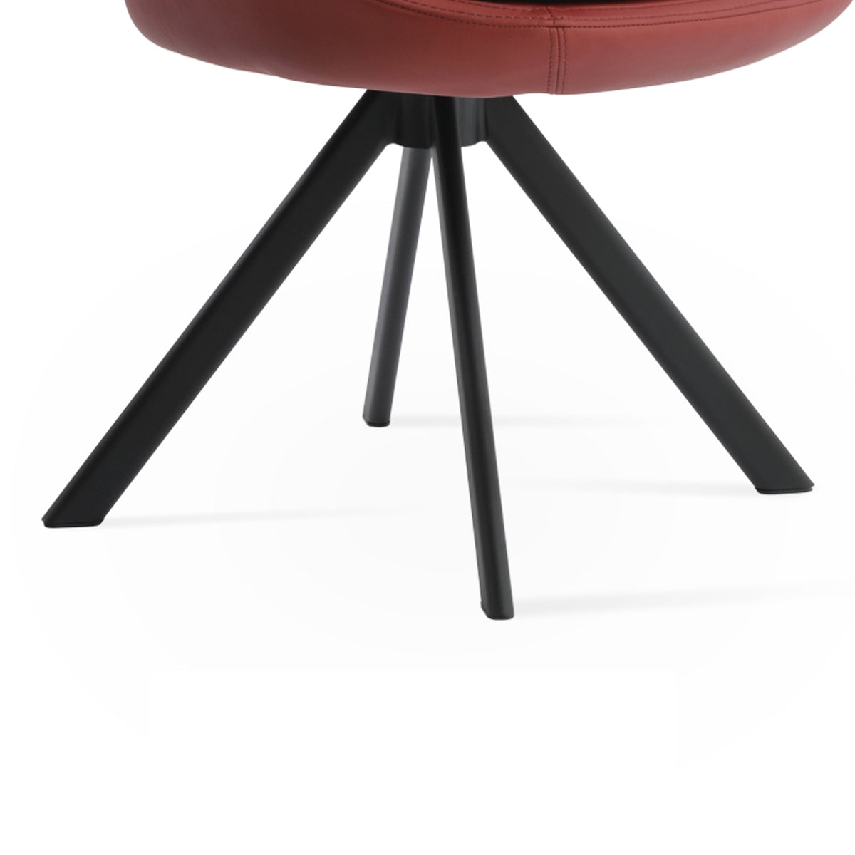 Patara Sword Swivel Dining Chair by SohoConcept, showing closeup view of sword swivel dining chair.