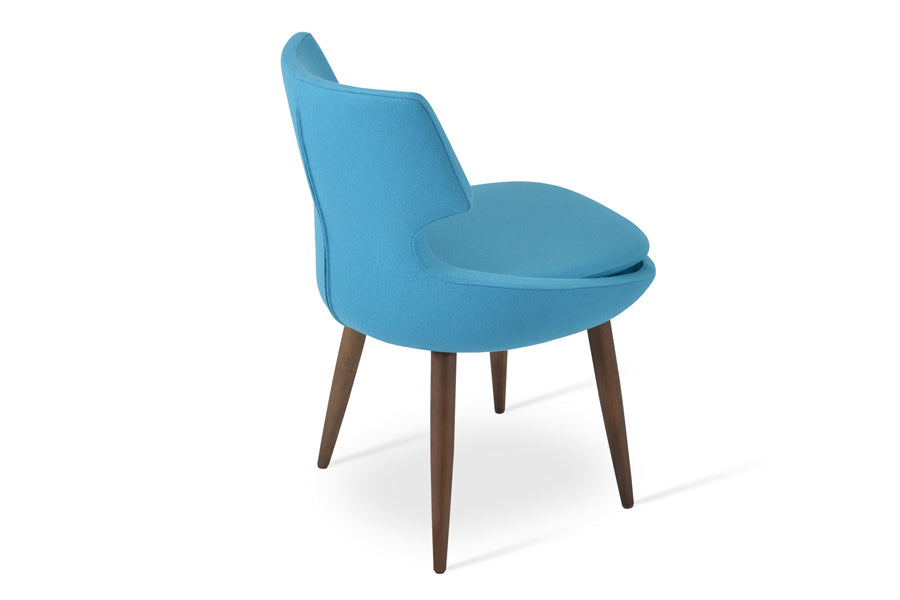 Patara Wood Dining Chair by SohoConcept, showing back angle view of wood dining chair.