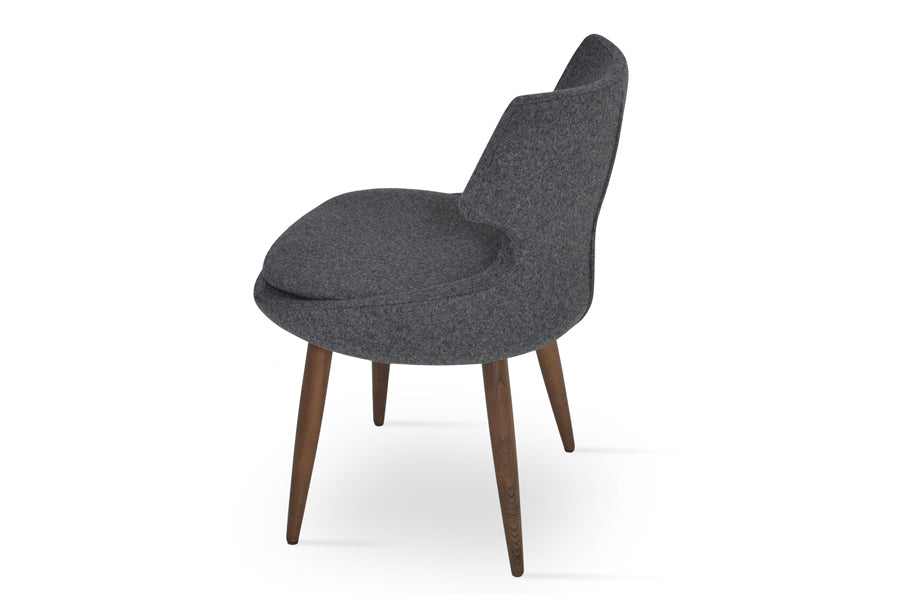 Patara Wood Dining Chair by SohoConcept, showing back angle view of wood dining chair.