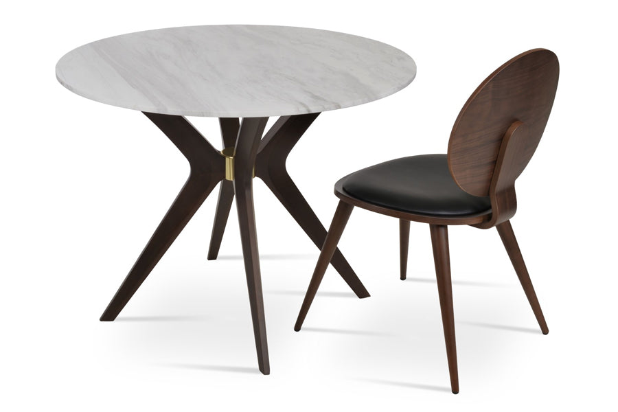 Pavilion Dining Table by SohoConcept, showing pavilion dining table with chair.