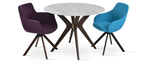 Pavilion Dining Table by SohoConcept, showing pavilion dining table with chairs.