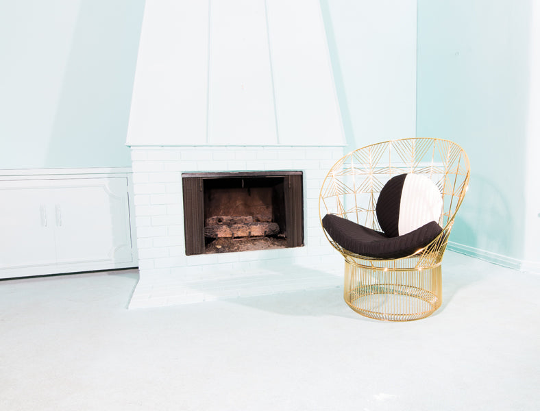 Peacock Lounge Chair by Bend, showing peacock lounge chair with pads in live shot.