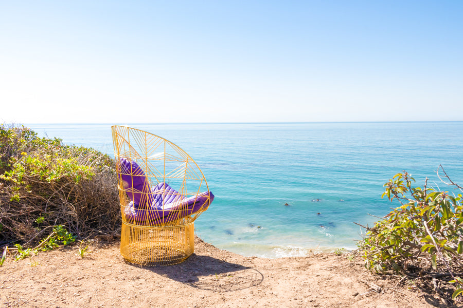 Peacock Lounge Chair by Bend, showing peacock lounge chair with pads in live shot.