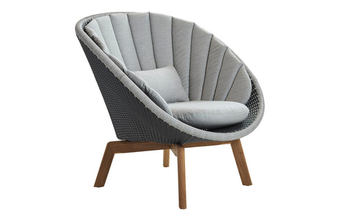 Peacock Outdoor Lounge Chair by Cane-Line - Grey/Light Grey *, Light Grey Natte Set *.