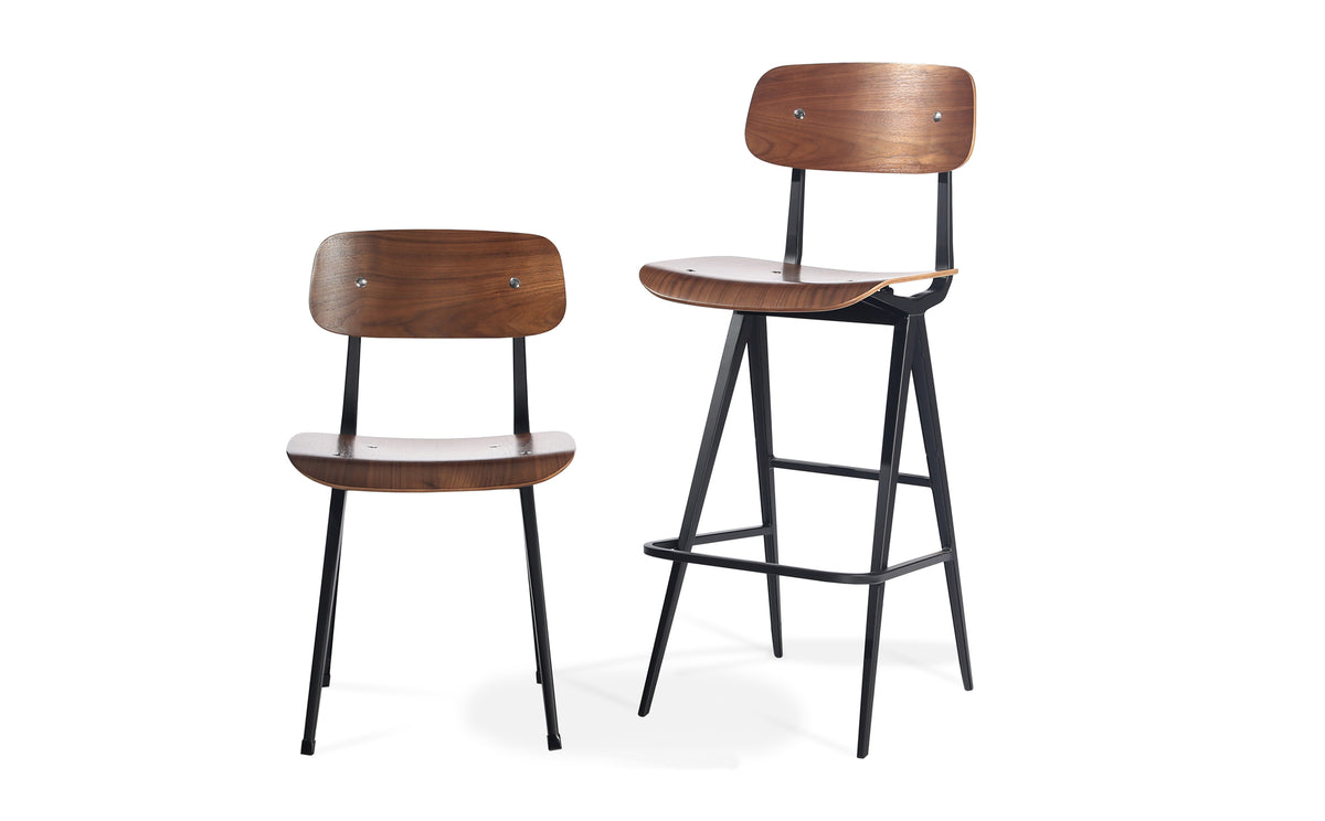 Perla Dining Chair by SohoConcept, showing dining chair with stool together.