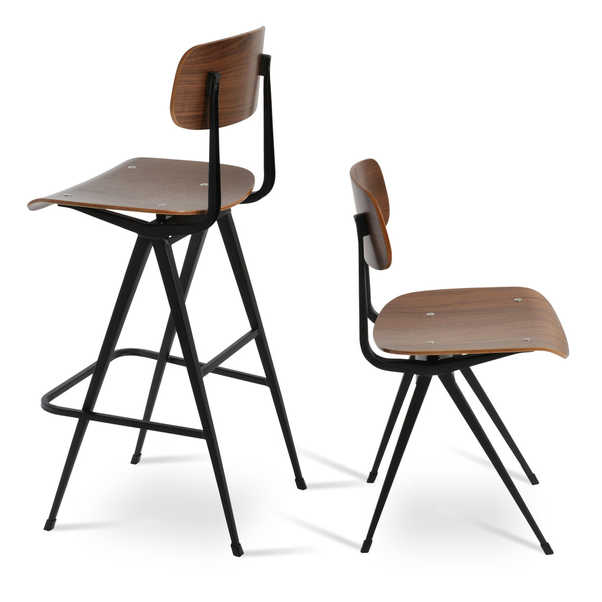 Perla Dining Chair by SohoConcept, showing dining chair with stool together.