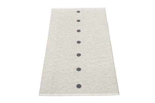 Peg Granit Runner Rug by Pappelina, showing back view of peg granit runner rug.