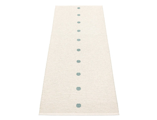 Peg Haze Runner Rug by Pappelina, showing back view of peg haze runner rug.