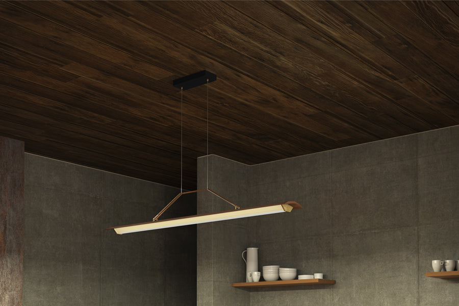 Penna 40" LED Pendant by Cerno, showing of penna 40" led pendant in live shot.