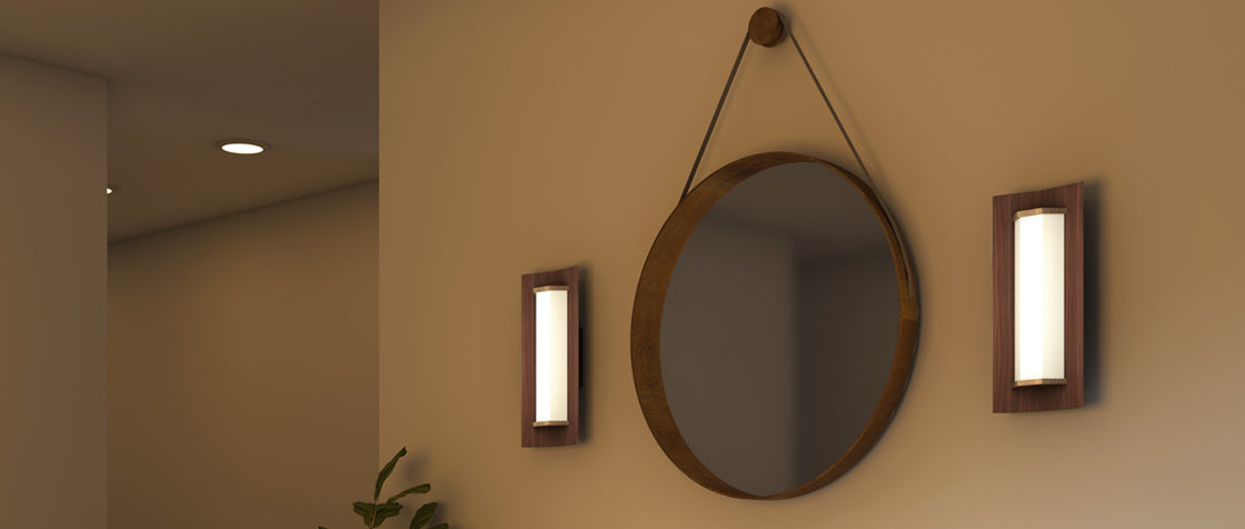 Penna LED Sconce by Cerno, showing of penna led sconce in live shot.