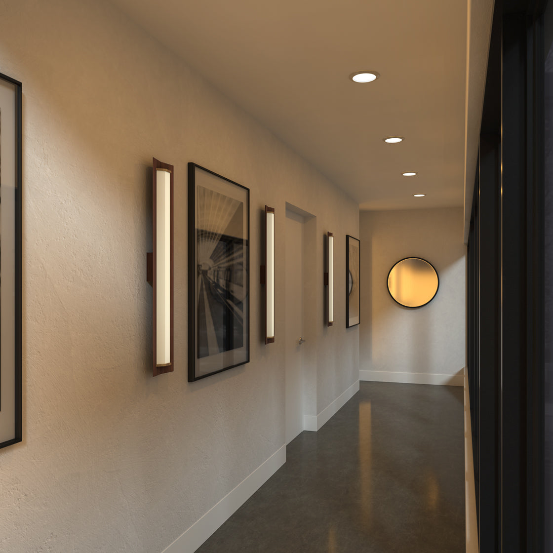 Penna LED Sconce by Cerno, showing of penna led sconce in live shot.