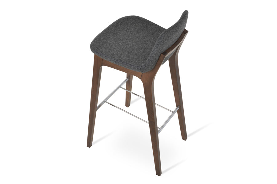 Pera HB Wood Bar Stool by SohoConcept, showing back angle view of hb wood bar stool.