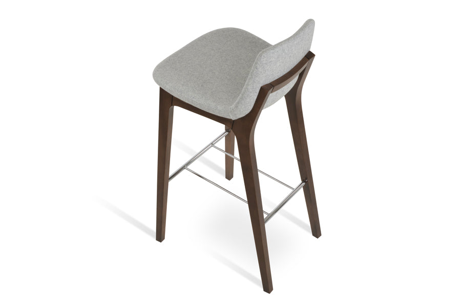 Pera HB Wood Bar Stool by SohoConcept, showing back angle view of hb wood bar stool.