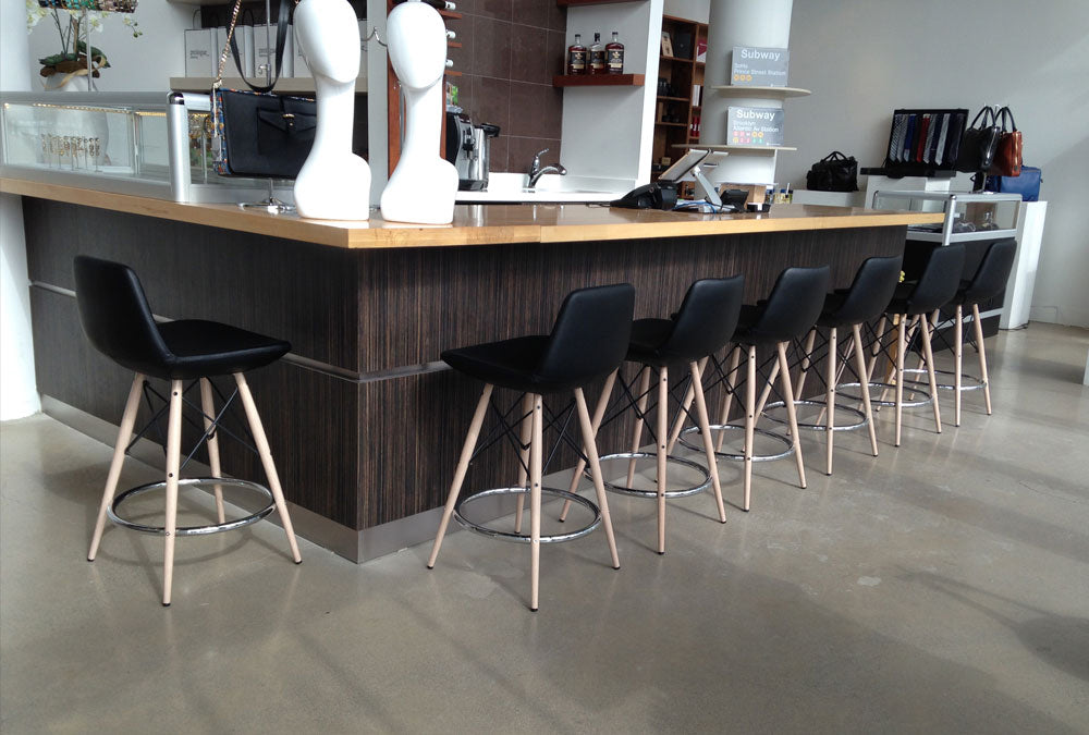 Pera MW Bar Stool by SohoConcept, showing mw bar stools in live shot.