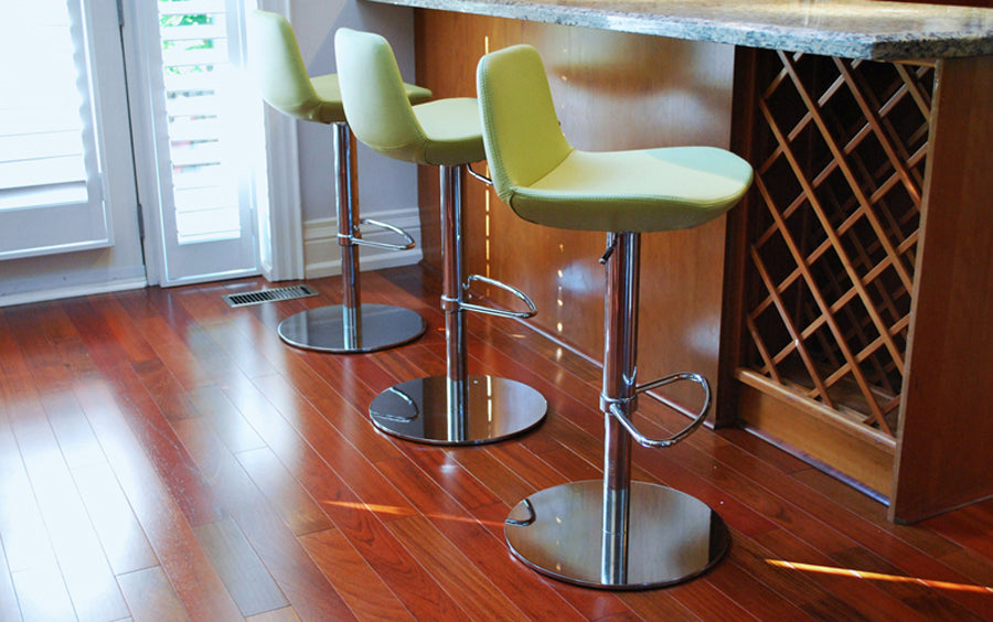 Pera Piston Stool Half Footrest by SohoConcept, showing pera piston stools in live shot.