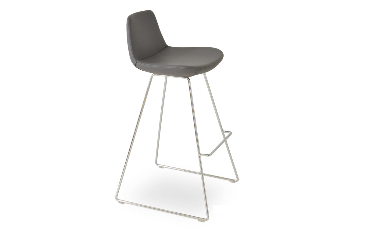 Pera Wire Bar Stool by SohoConcept - Chromed Steel, Grey PPM-FR