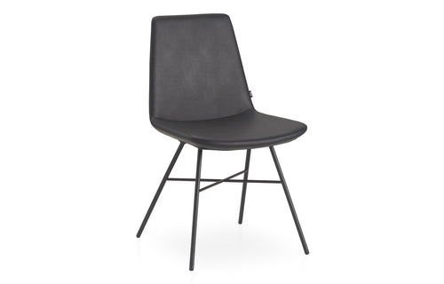 Pera X Chair by B&T - Black Base, Black Bugatti Eco-Leather.