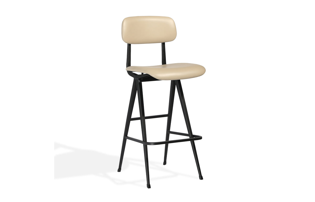 Perla Soft Seat Bar Stool by SohoConcept - Wheat PPM-S Seat+Back, Matte Black Frame.