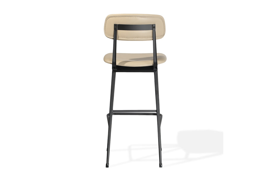 Perla Soft Seat Bar Stool by SohoConcept, showing back view of soft seat bar stool.