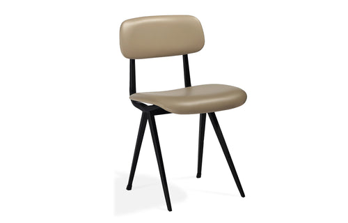 Perla Soft Seat Dining Chair by SohoConcept - Wheat PPM-S, Matte Black Frame.