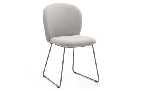 Petal Sled Base Chair by m.a.d. - Grey Base with Pewter Grey Seat.