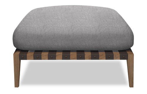 Pier Ottoman by Harbour - Natural Teak, Cloud Panama.