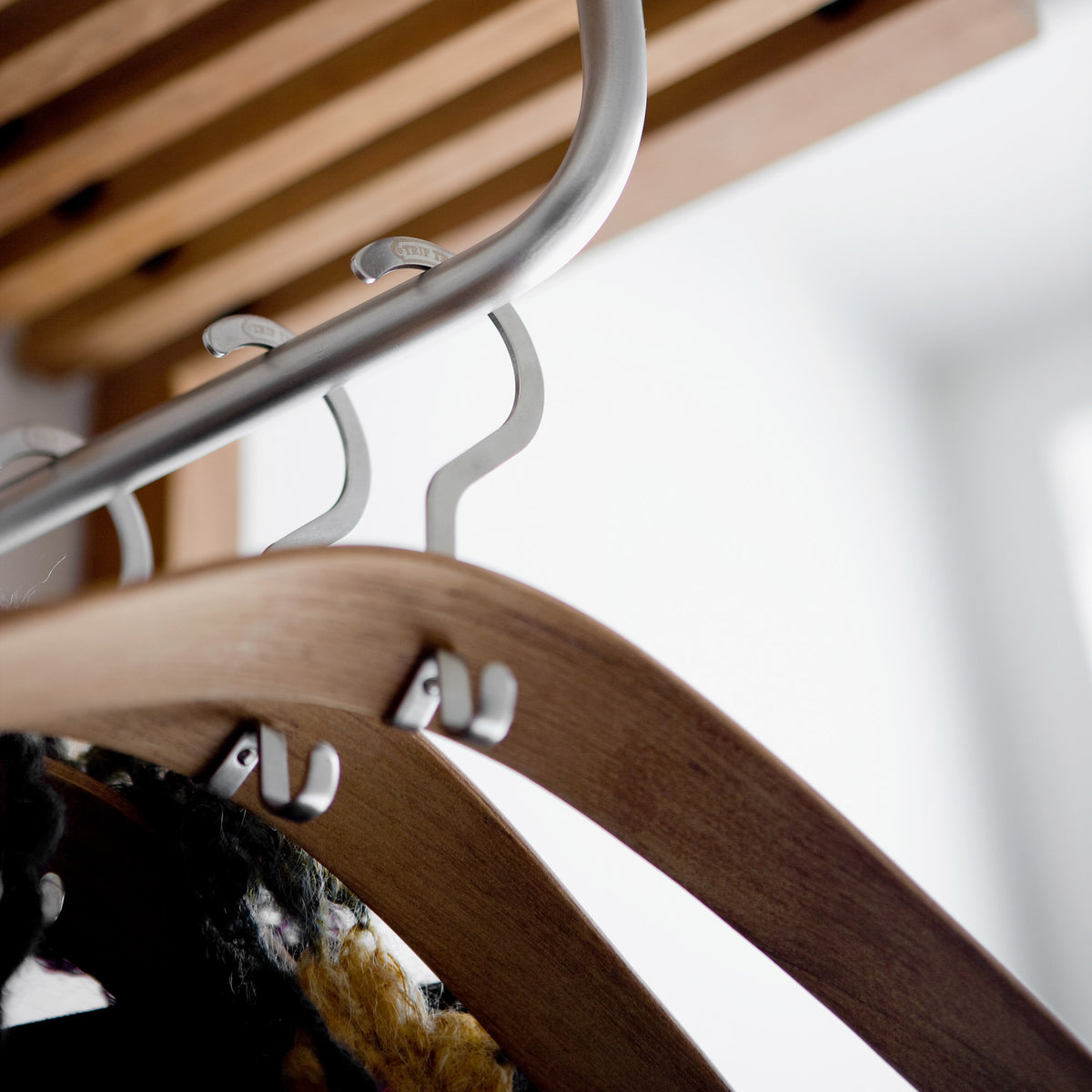 Pilot Coat Hanger by Skagerak, showing pilot coat hangers in live shot.