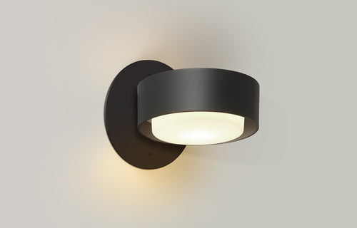 Plaff-On A IP65 Wall Outdoor Light by Marset - Opal Blown Glass/Aluminum.