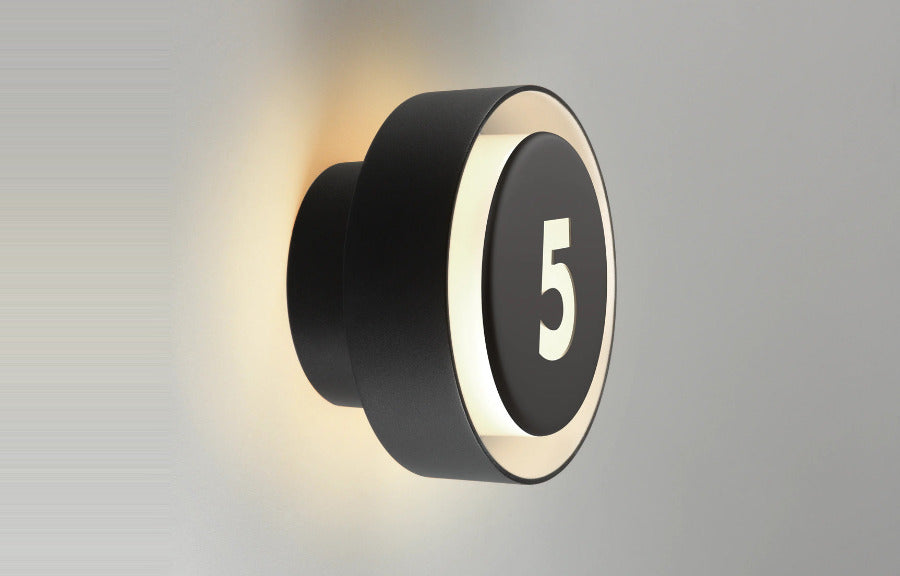 Plaff-On IP65 Outdoor Wall/Ceiling Lamp by Marset, showing signage lid accessory for plaff-on ip65 outdoor wall/ceiling lamp.