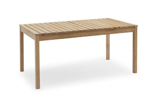 Plank Outdoor Table by Skagerak, showing right angle view of plank outdoor table.