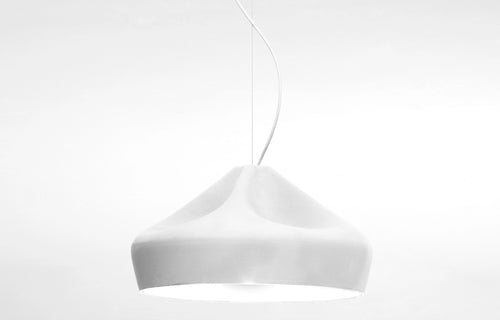 Pleat Box Pendant by Marset - White Finish+White Shade.