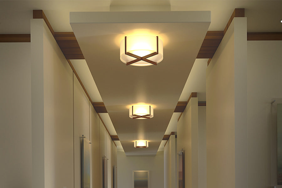 Plura 46" Flushmount by Cerno, showing plura 46" flushmounts in live shot.