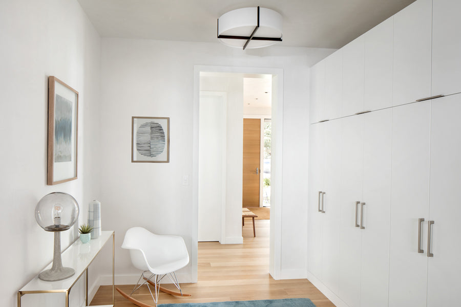 Plura 46" Flushmount by Cerno, showing plura 46" flushmount in live shot.