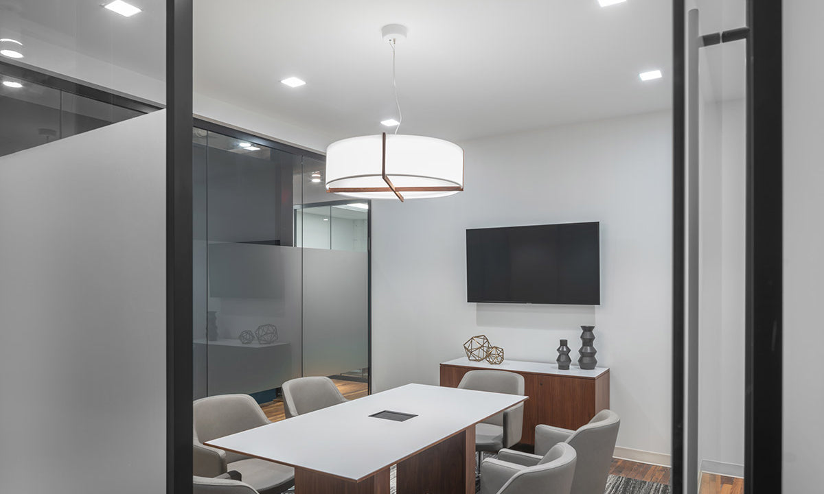 Plura 46" Pendant Light by Cerno, showing plura 46" pendant light in live shot.
