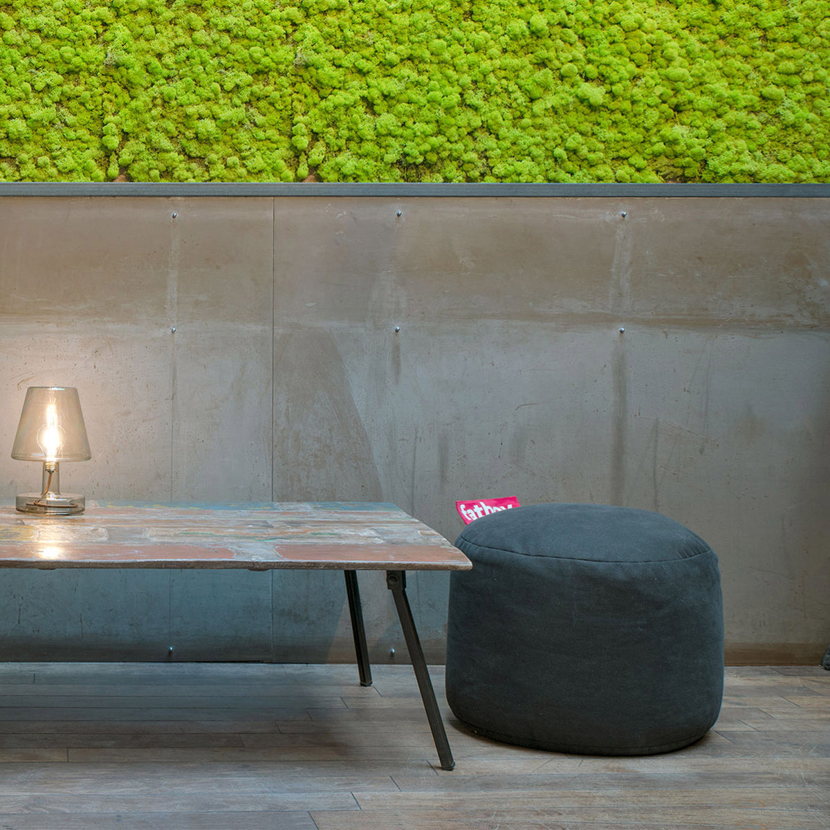 Point Pouf/Ottoman by Fatboy, showing point pouf/ottoman in live shot.