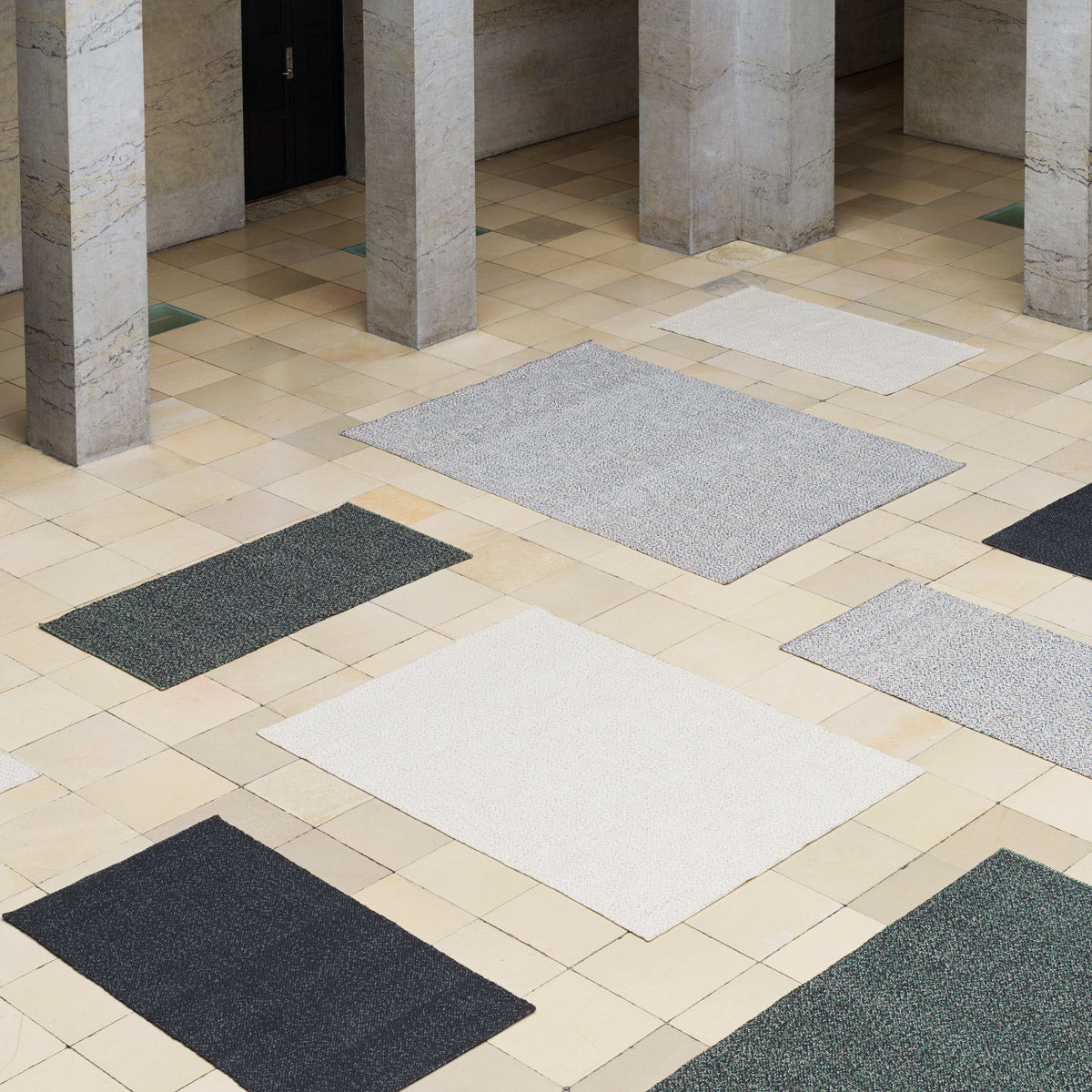 Polli Rug by Normann Copenhagen, showing polli rugs in live shot.