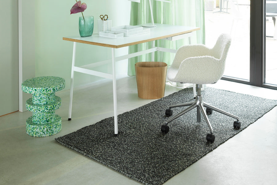 Polli Rug by Normann Copenhagen, showing polli rug in live shot.