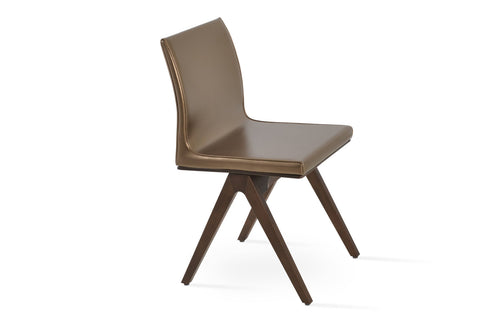 Polo Fino Wood Chair by SohoConcept - Original Walnut Wood, Gold PPM (Flexible Back)