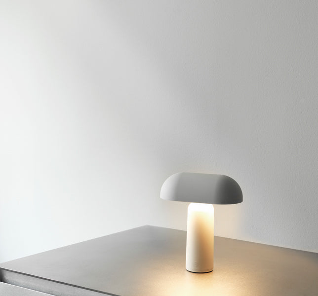 Porta Table Lamp by Normann Copenhagen, showing porta table lamp in live shot.