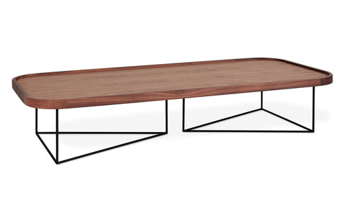 Porter Rectangle Coffee Table by Gus Modern - Black Powdercoat/Walnut.